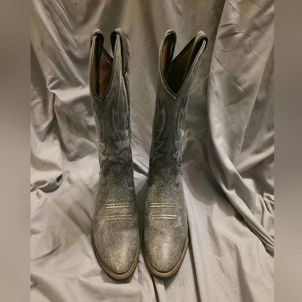 Gray Cowgirl Boots - Justin